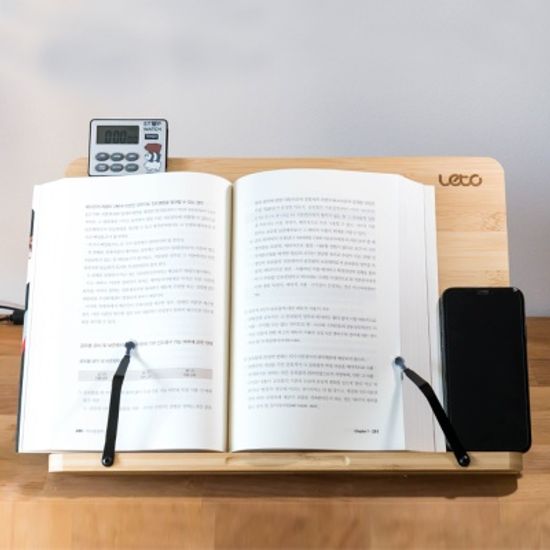 레토 6단 각도조절 접이식 원목 독서대 LRB-B01