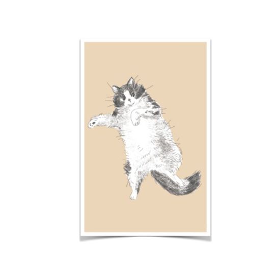 고양이 엽서 베이지