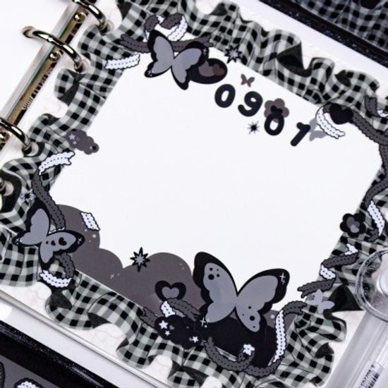 프릴 레이스 다이컷 마스킹 테이프 - 미드나잇 블랙