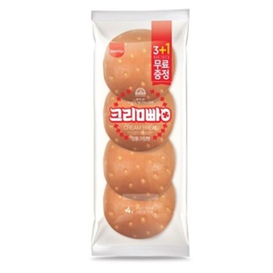 (상온)크림빵3+1입x6봉 유통기한9일-2-4일