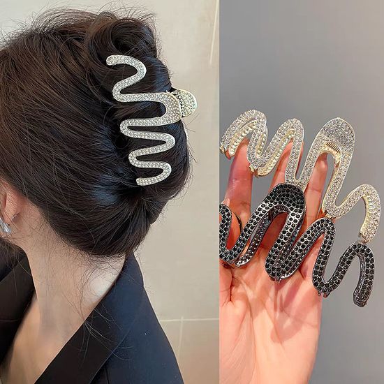 블링 큐빅 물결 웨이브 집게핀 예쁜 헤어 삔 머리 핀