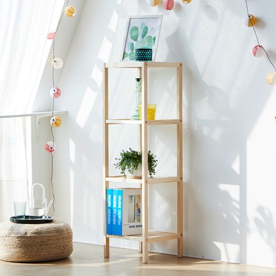 [보루네오]원목DIY 다용도 장식장 4단 OT050