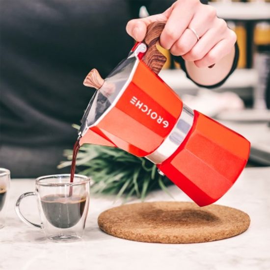 모카포트 에스프레소 커피 메이커 6컵 레드