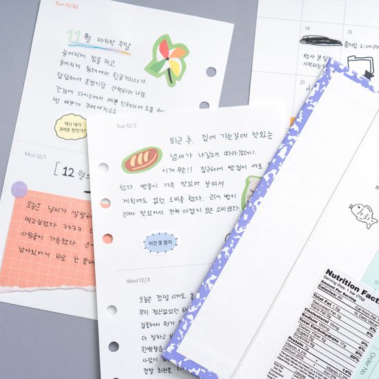 루카랩 아카이브 2025 6공 날짜형 리필속지