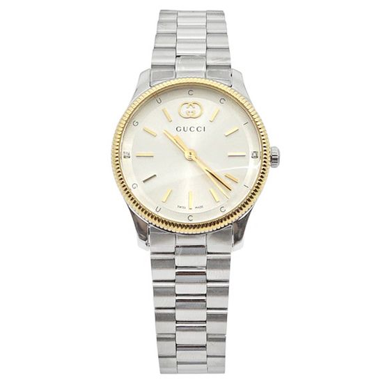 구찌 여성 G 타임리스 시계 메탈실버  YA1265063