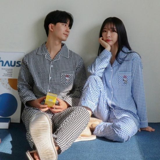 하트뿜 커플 잠옷 봄 가을 파자마 귀여운 홈웨어