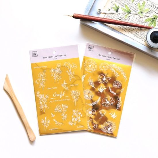 mu 골드 포일 프린트-온 스티커 / 06