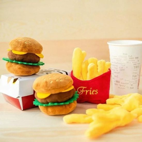 강아지 애견 햄버거세트 인형 장난감