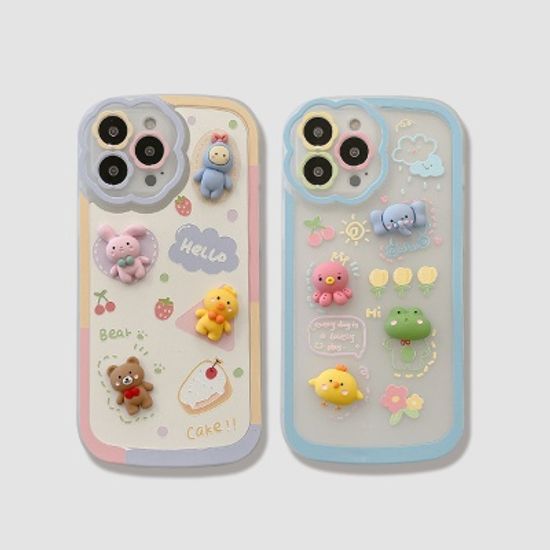 아이폰13 12 11 pro max xs 큐티 동물 젤리 폰 케이스