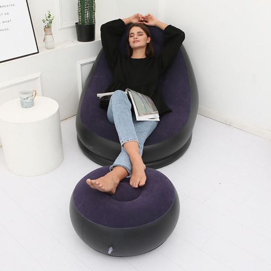 1인용 에어소파 스툴 세트(네이비) / 원룸소파