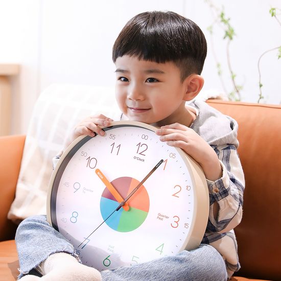 무아스 이지리딩 무소음 교육용 벽시계 시계공부 