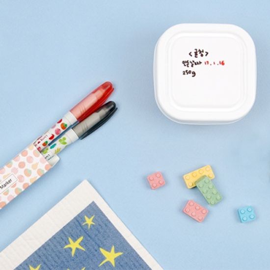 리빙 마커 2색 패키지 네임펜 보드마카