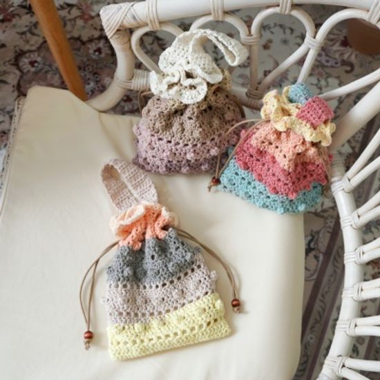 꽃분이 파우치 / 작은 복주머니 - 코바늘 키트