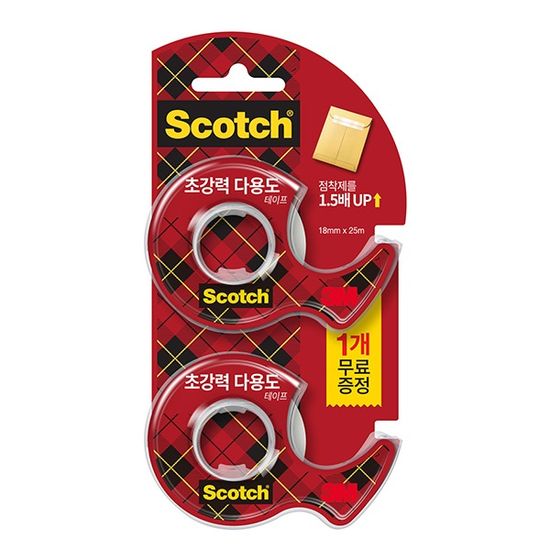 3m 스카치 초강력 다용도 테이프 18mm x 25m 1+1