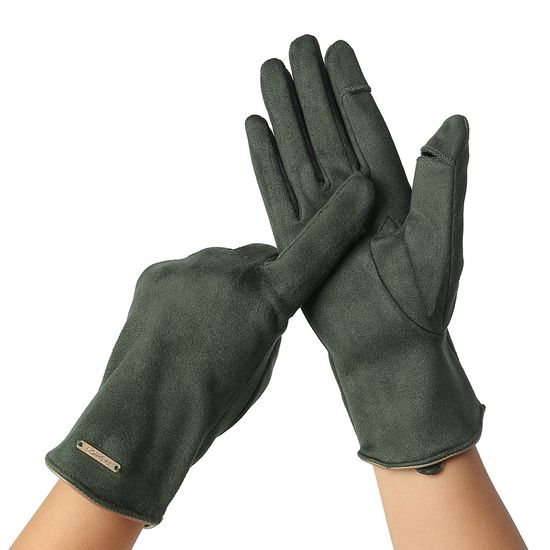 시크모어 스웨이드 핑거홀 장갑 여자 겨울 터치장갑