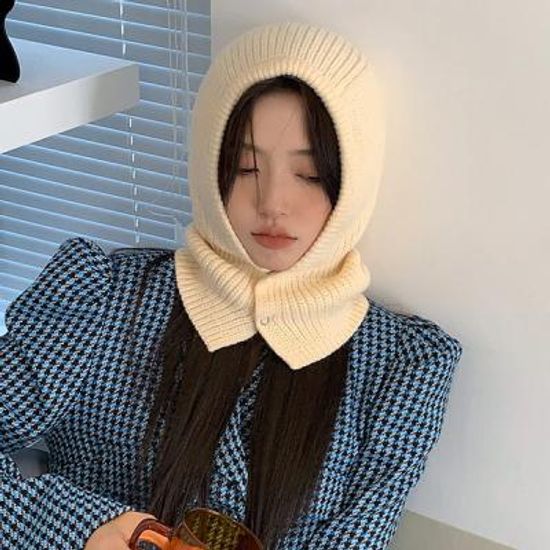 코르피 바라클라바 겨울 니트 후드 모자