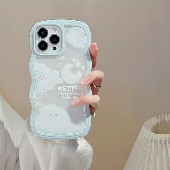 갤럭시 A시리즈 구름 달 웨이브 프레임 투명 케이스