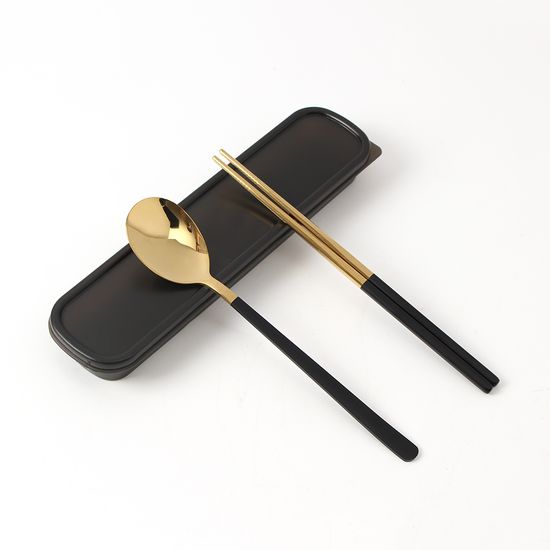 [쿠킹홈]골든테이블 휴대용 수저세트(블랙)