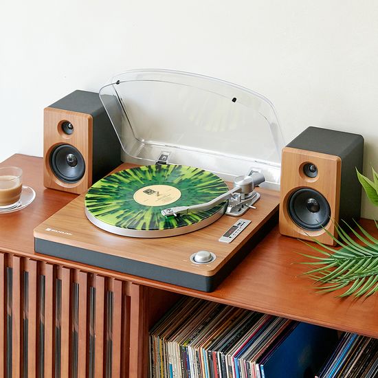 클래식 블루투스 턴테이블 스피커 세트 LP플레이어