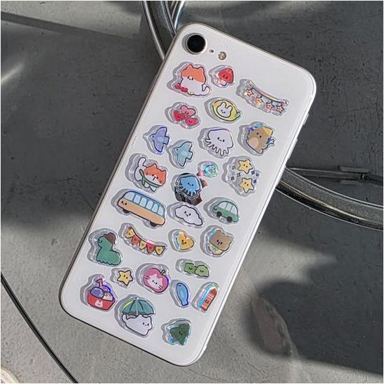 핑크풋 홀로그램젤리스티커ver2