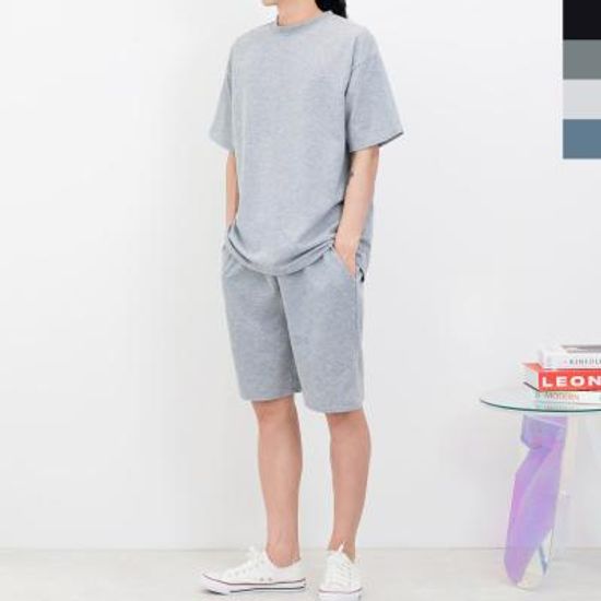 GQQ M580_M680 남자오버핏반팔티_5부밴딩반바지세트