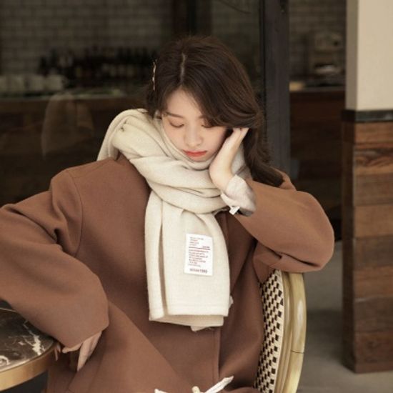 포근 니트 목도리 남녀공용 커플 겨울머플러 아이보리