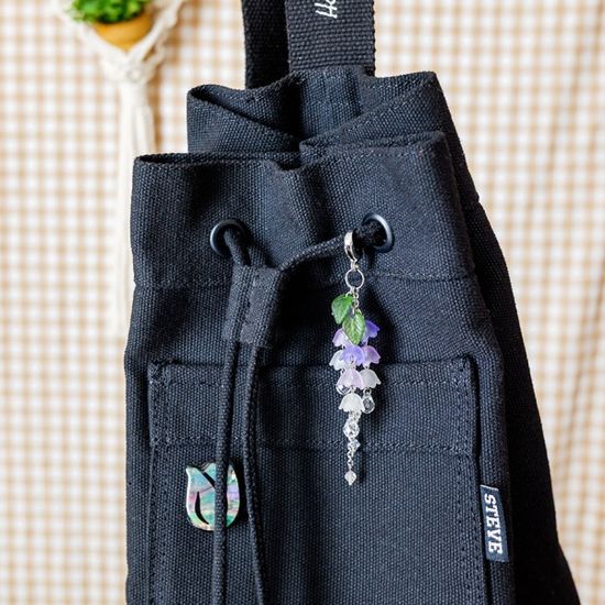 써지컬스틸 등나무꽃 하트 카라비너 키링