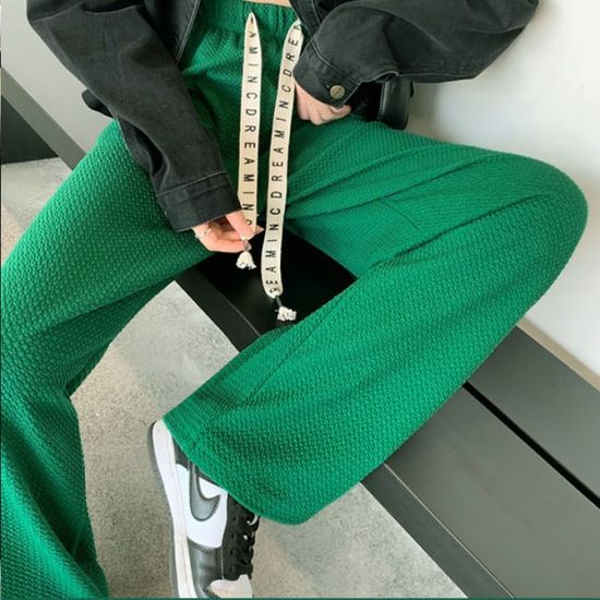 찰랑핏 데일리 엠보 와이드 밴딩팬츠 4color