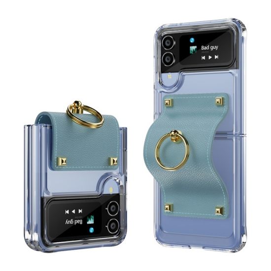 끼움 갤럭시 Z플립4 3 에어포켓 투명 링 케이스 가죽