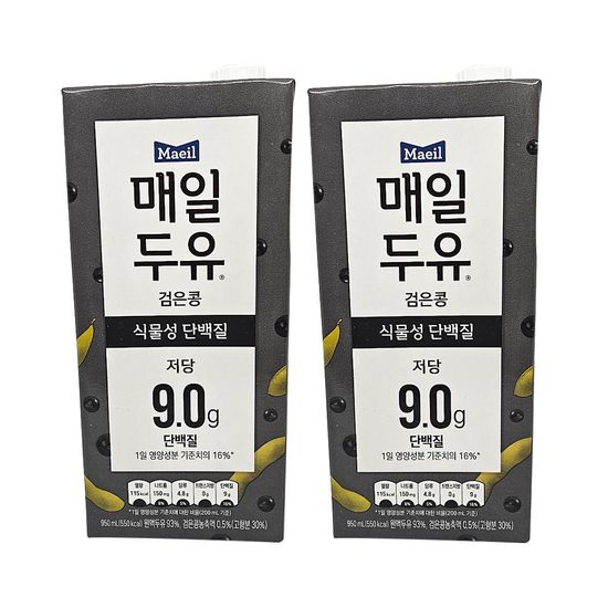 매일두유 검은콩 950ml*2팩 저당 식물성 단백질