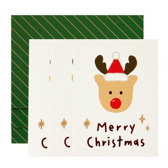 아트박스 루돌프얼굴 카드 3매입