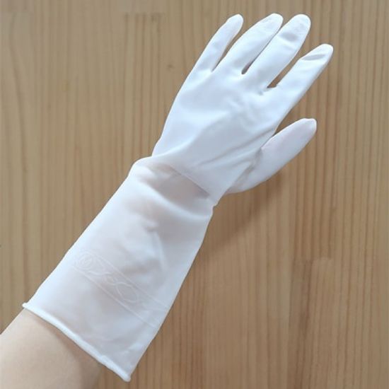 화이트 투톤 실리콘 니트릴 라텍스 고무장갑 2size