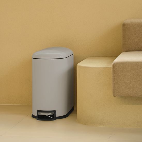 밀리_무소음 페달 휴지통 슬림형 10L