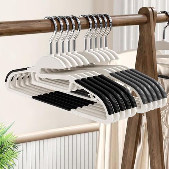 옷걸이 미끄럼방지 오픈형 논슬립 블랙 10개 F014