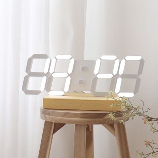 무아스 퓨어 화이트 39cm 슬림형 led벽시계(L)