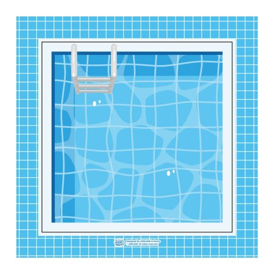 여름방학 모조지 스티커 - 블루풀