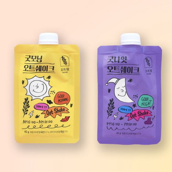 굿모닝굿나잇 오트쉐이크 7팩 귀리 곡물 단백질쉐이크