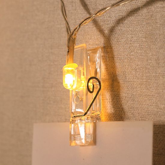 [도토로]10구 LED 클립 집게 전구(1.5M) (웜색)