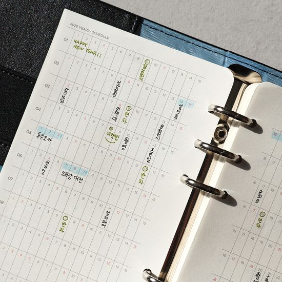 [날짜형] 새틴 레이어북 리필 A6 - 2026 위클리 