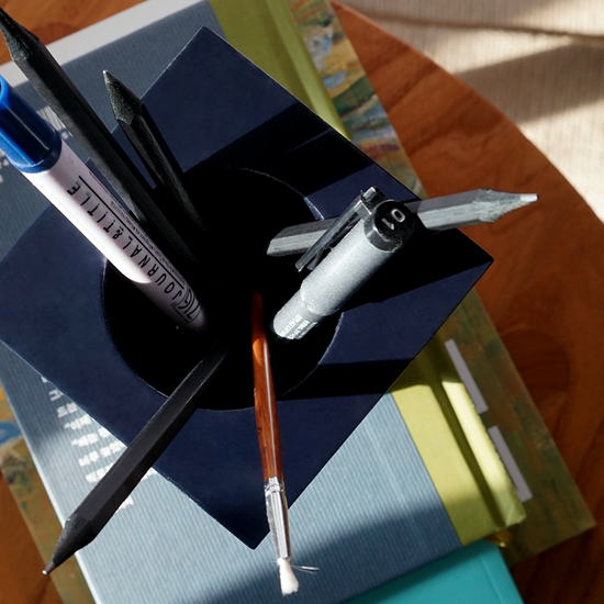 포스트 컬럼 펜슬홀더 - 글로시 네이비