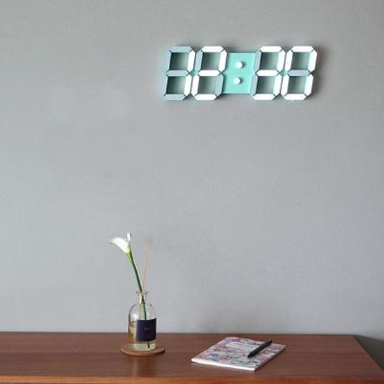 국산 자동 LED 빛조절 인테리어 벽시계 SF코팅 민트