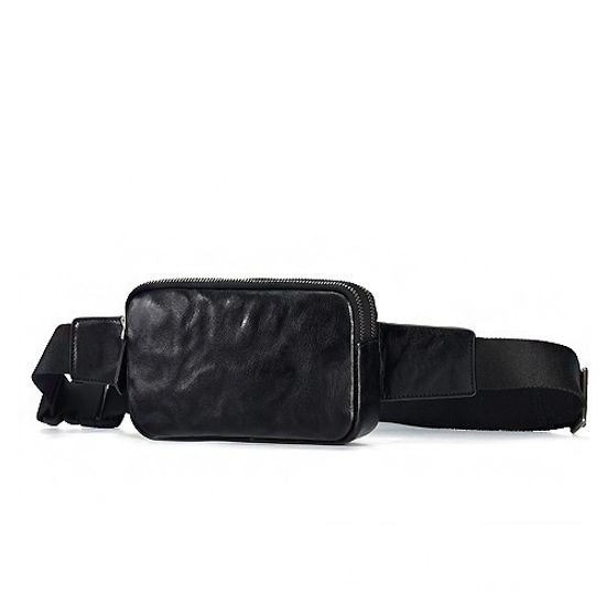 프리미엄 베지터블 가죽 심플 미니 힙색 슬링백