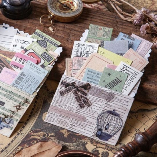 레트로  엔틱 컬렉션 라벨 믹스 페이퍼 모조지 400매