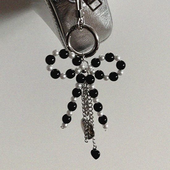 Ribbon layered keyring_black