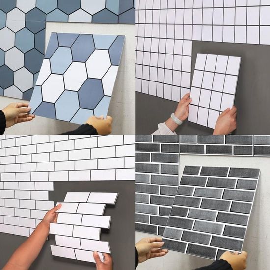 싹뜯고 붙이는데 5초 DIY 타일 3D 입체 벽 스티커 타