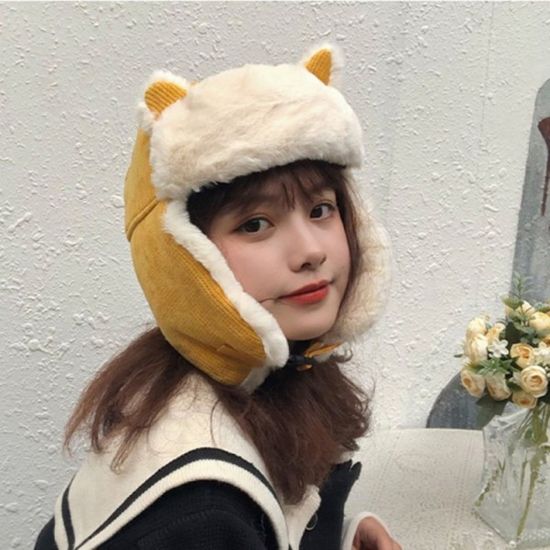 여성 털모자 고양이 귀마개모자 여자 군밤모자