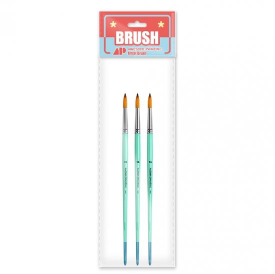 어썸페인팅 AP 수채화붓 둥근붓 14호 3개입 (RND-14)
