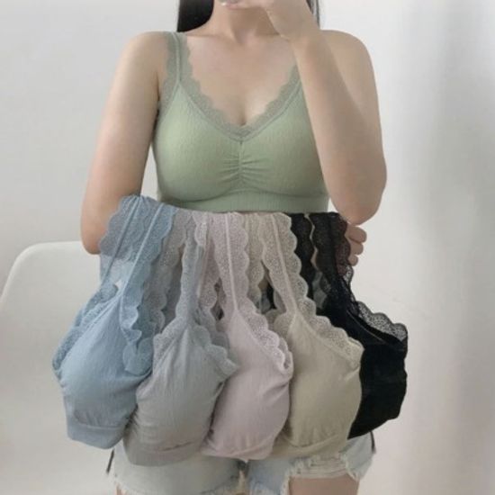 어나더뷰 셔링 브라렛 세트 노와이어 탑 6종 1017