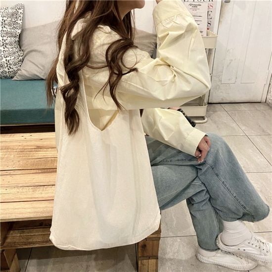 샐리 리본 에코백(아이보리) 데일리 매듭 캔버스백