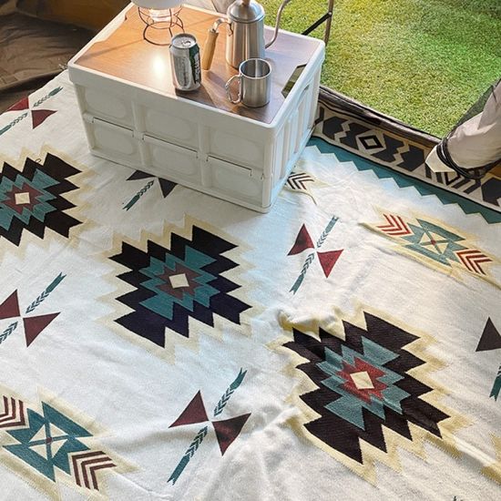에스닉 캠핑 러그 담요(98x188cm) 피크닉매트